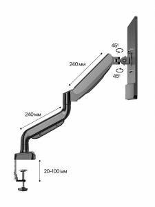Кронштейн для монитора настольный поворотный до 27 дюймов Орбита OT-HOD22